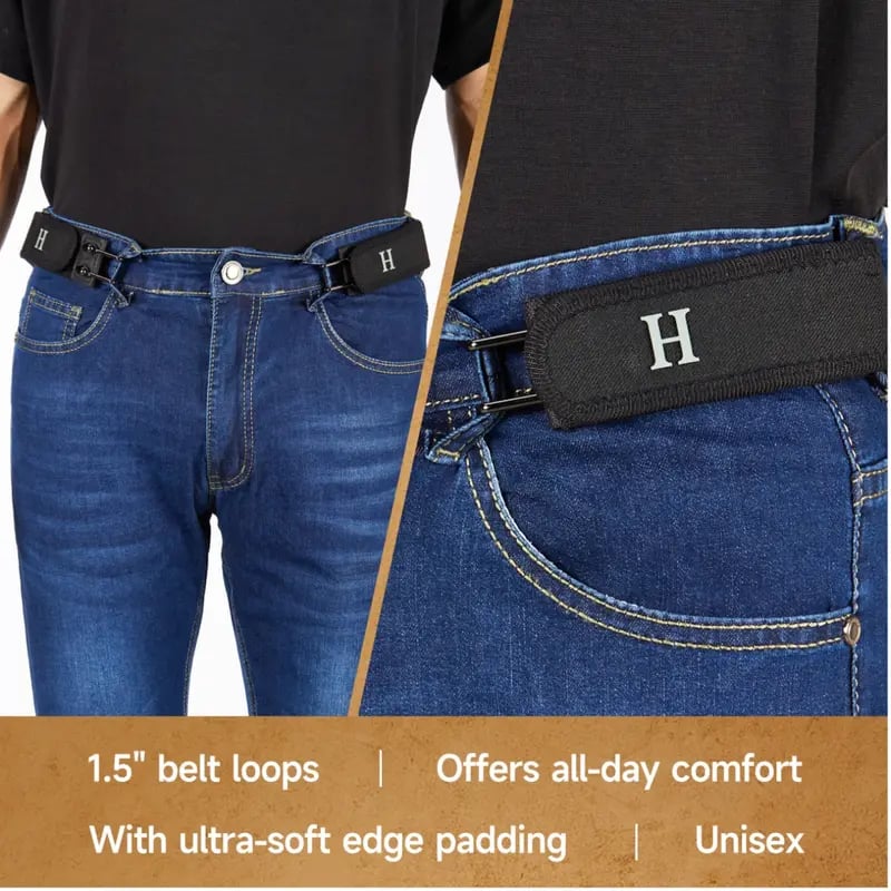 🔥 Tactical Metal Hook Elastic Belt (Unisex) - No Buckle Invisible Design 🔥 | Soft Adjustable Side | 🚨SALE ENDS SOON🚨 - PACK OF 2 @ 599/-