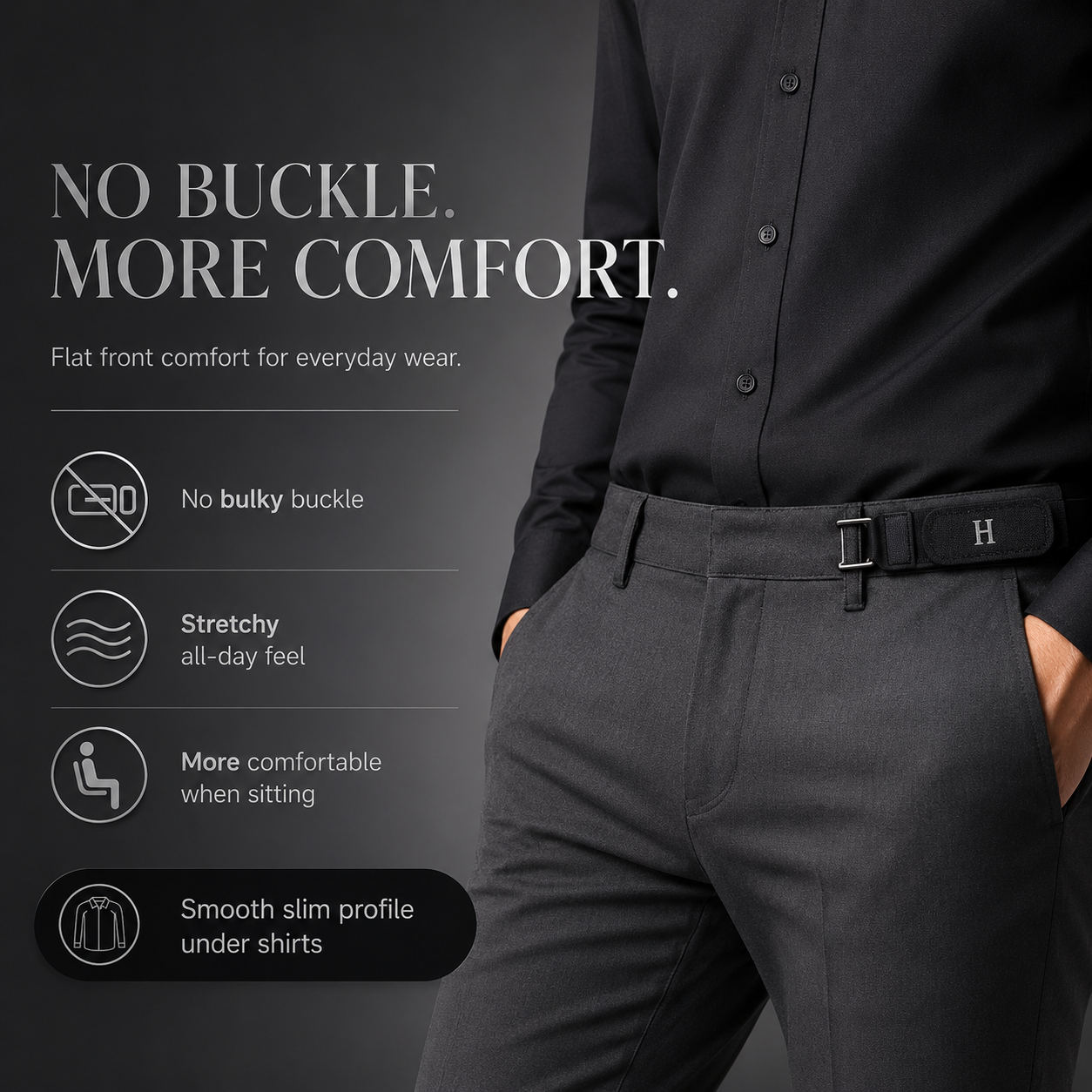 🔥 FlexHook™ Tactical Metal Hook Elastic Belt - No Buckle Invisible Design 🔥 | Soft Adjustable Side | 🚨SALE ENDS SOON🚨 - PACK OF 2 @ 599/-
