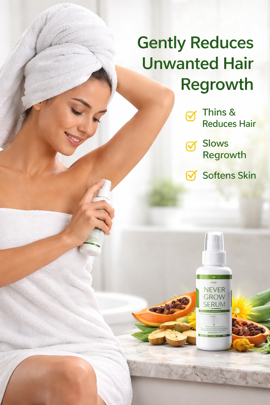 🔥 SilkAway™ — Never Grow Serum 🔥 | Smooth Skin No Regrowth | BUY 1 GET 1 FREE | 🚨Limited Stock Available🚨